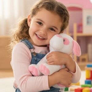 Ty Baby Pups Plush White and Pink Accents - Cute and Colletible